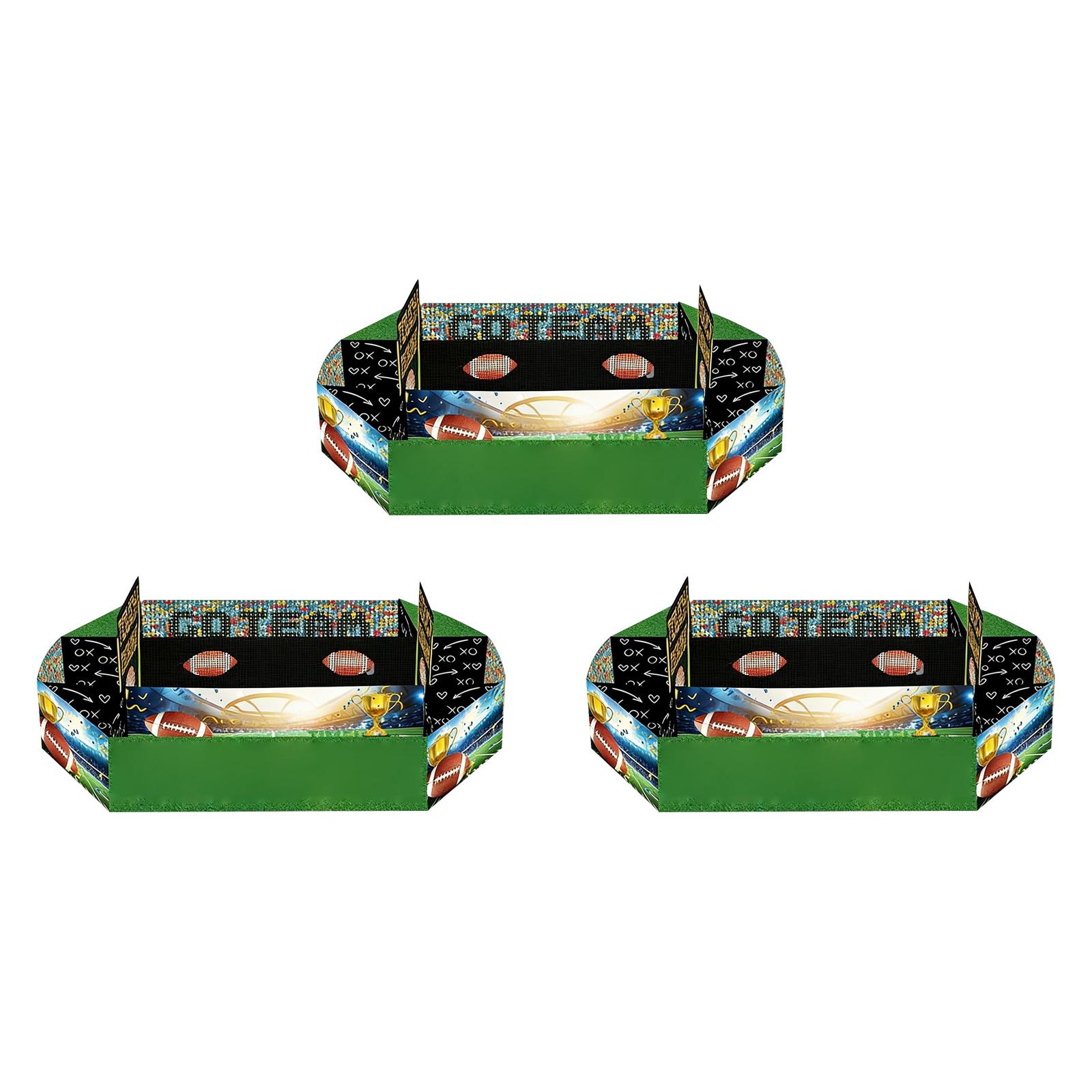 

3 Pcs Football Soccer Theme Game Theme Arrangement Food Folding Box Kids Boys Sport Birthday Party Decoration Favors Supplies One Size