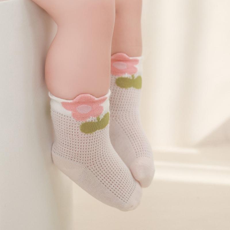 4Pairs/set Cotton Mesh Socks Kids Boys Socks Cartoon Baby Socks for Girls Fashion Soft Beauty Toddler Children's Sock Summer 0-5Years