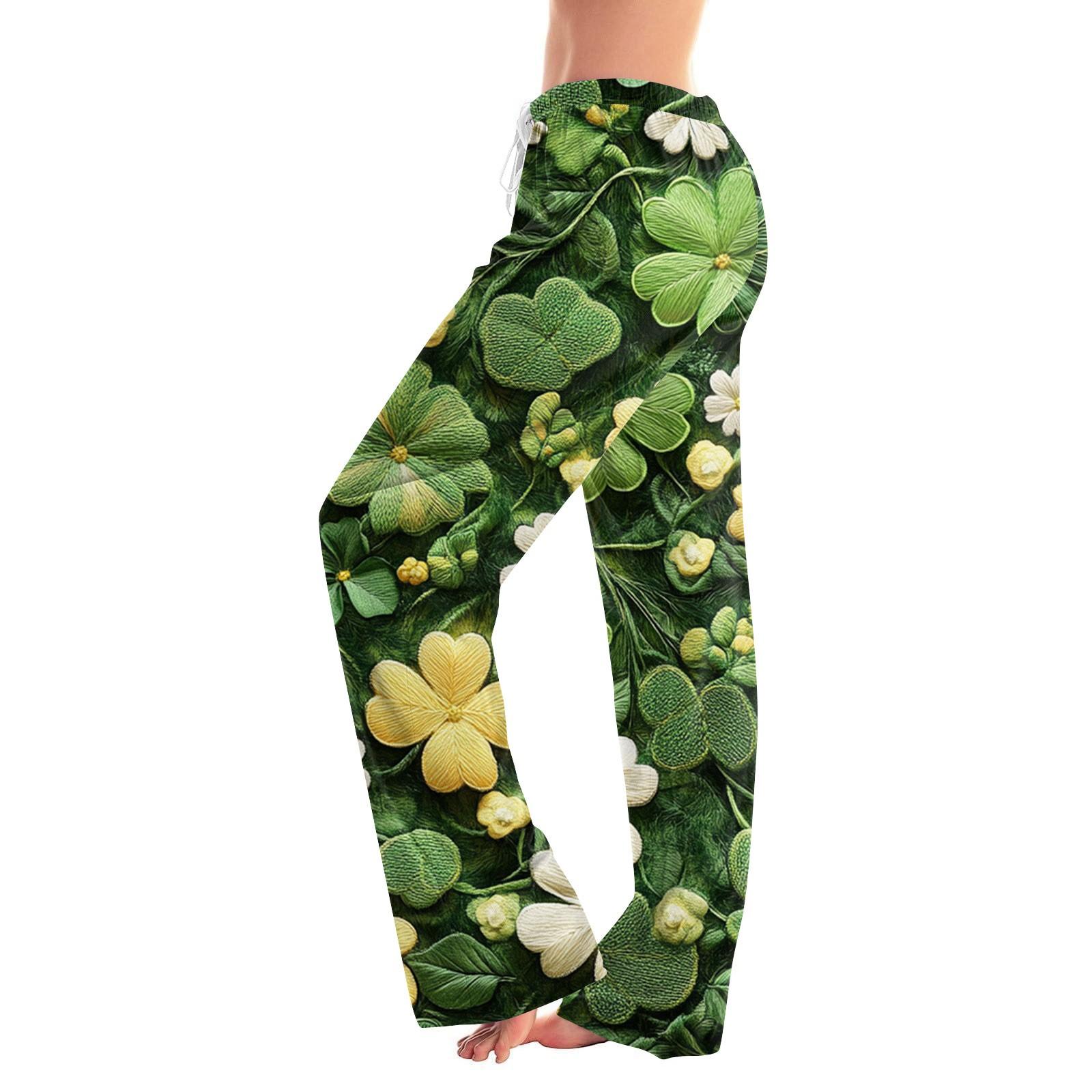 

Женские повседневные прямые брюки St.. Повседневные брюки с принтом Paddy s Day XL жёлтый