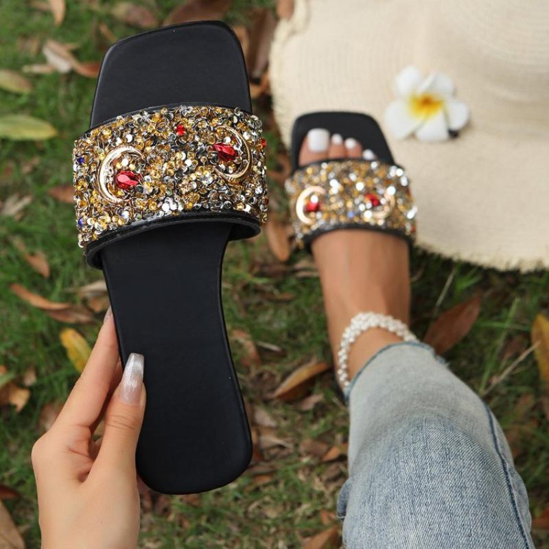 Women Luxury Slippers Beach Flats Shoes Summer Dress Sandals Female 2024 Designer Casual Flip Flops Walking Slides Zapatos Mujer