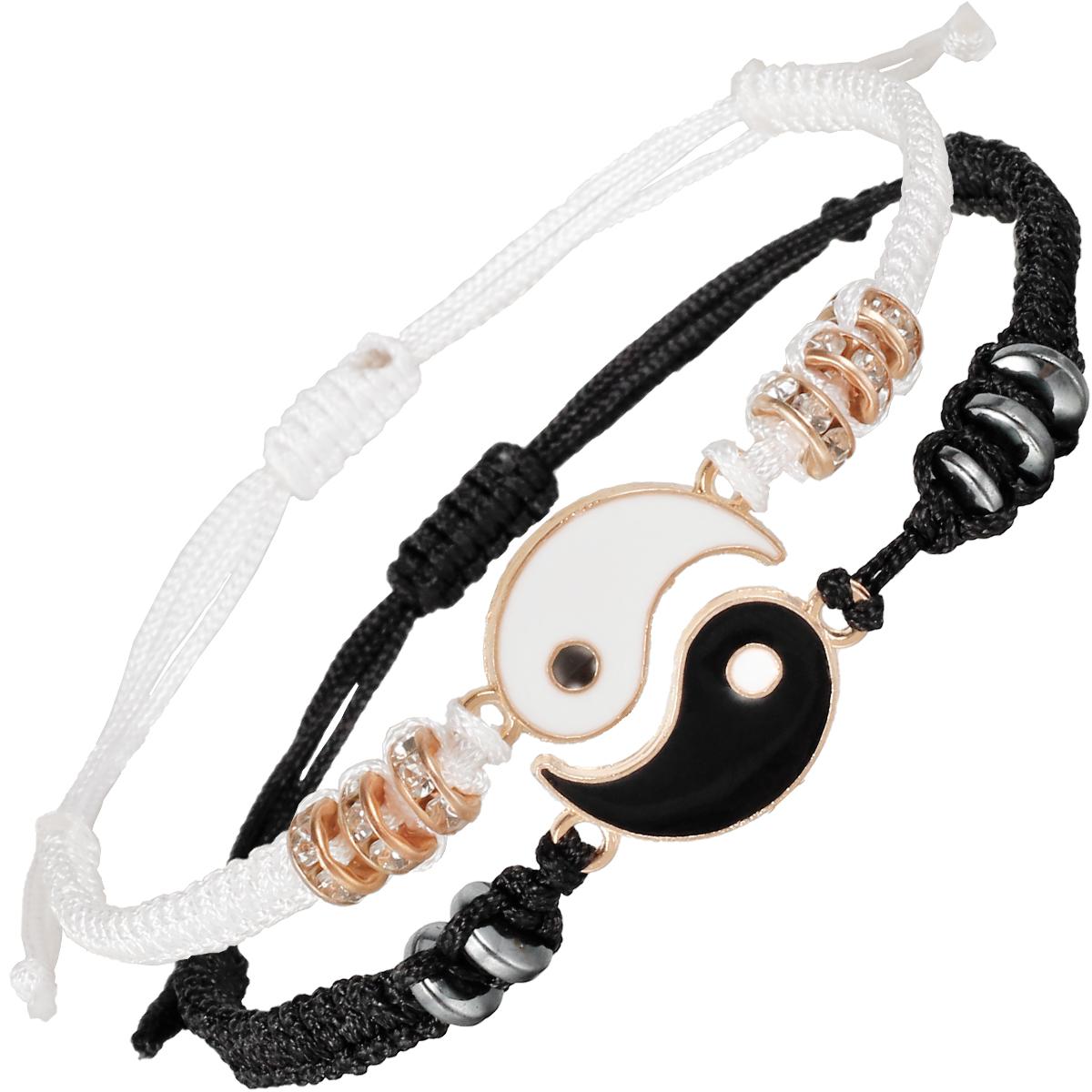 2 шт. Плетеный браслет для пары, ручной работы, веревочные браслеты, цепочка, регулируемый, парный браслет для лучших друзей, сюрприз для пары