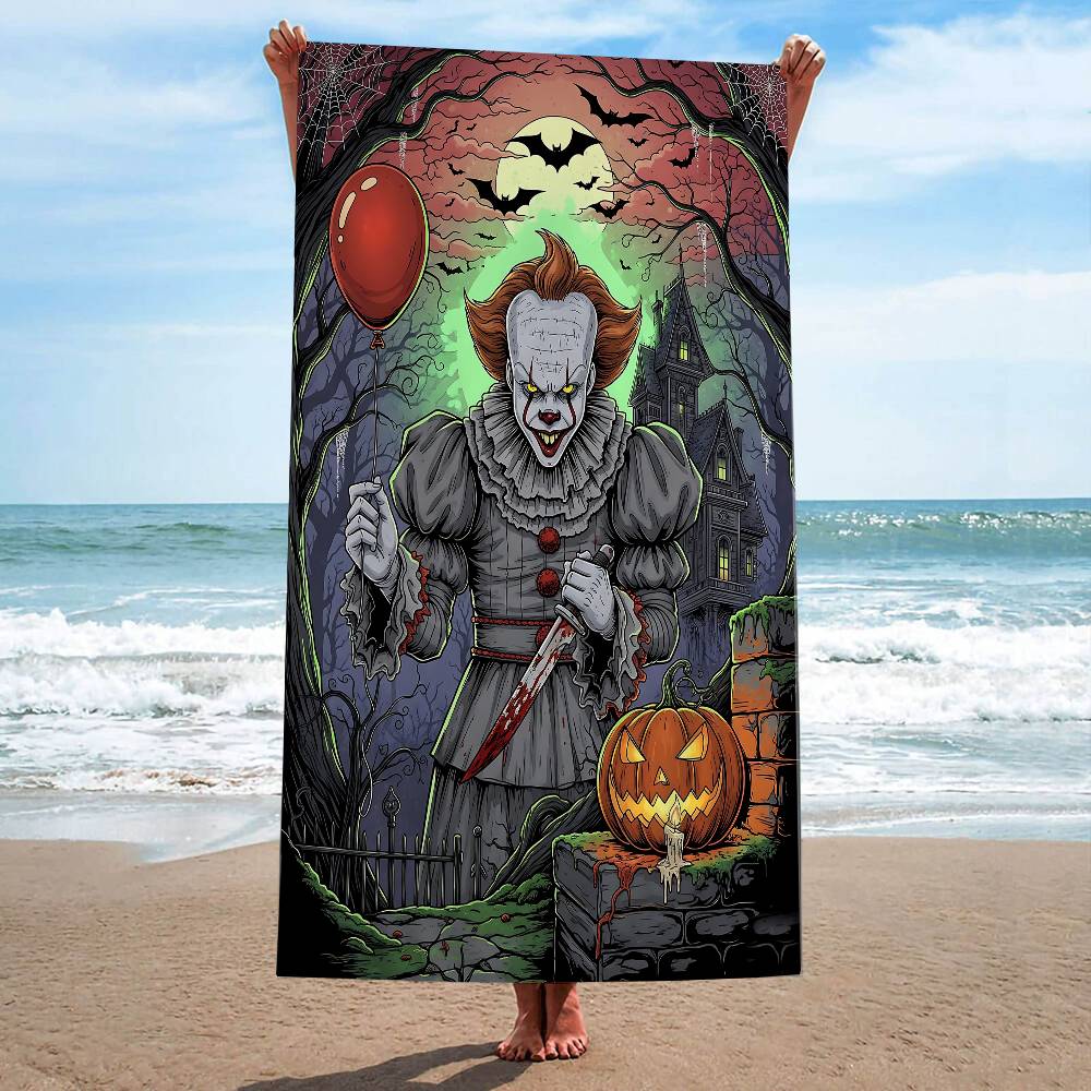 Movie I-It P-Pennywise Microfiber Beach Towel Absorbent Quick Dry Soft Yoga Swimming Resort Mountain Climbing Towel