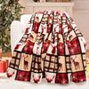 1pc Reindeer Plaid Christmas Blanket Flannel Fabric With Festive Deer Snowflake And Plaid Patterns For Living Room Relaxing Sess