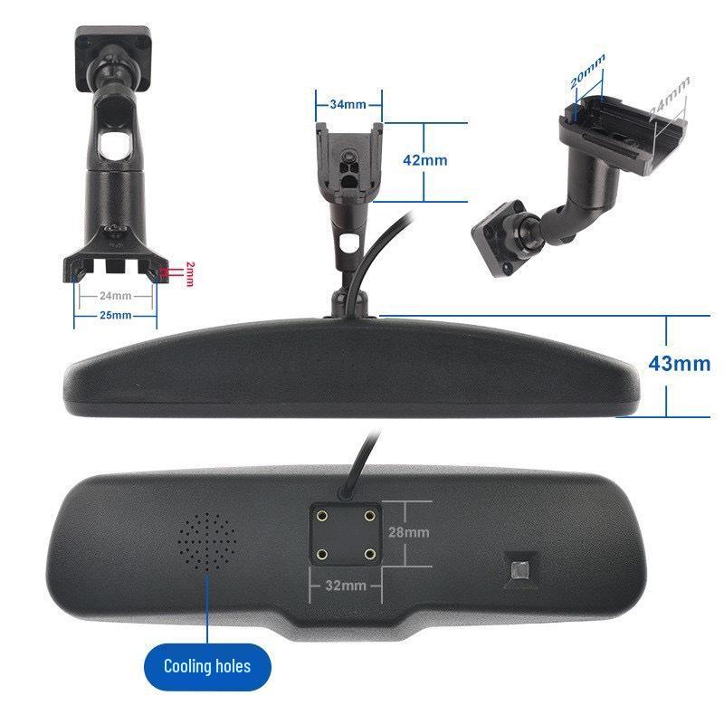 4.3-Inch Rearview Mirror with Brake Light Camera for Opel Vivaro, Movano, Renault Trafic