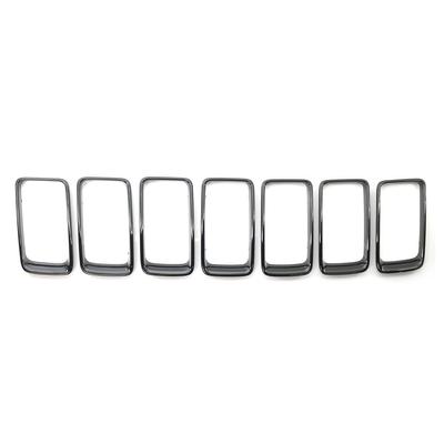 7pcs/set Gloss Black ABS Plastic Grill Rings for JEEP Grand Cherokee 2014-2016