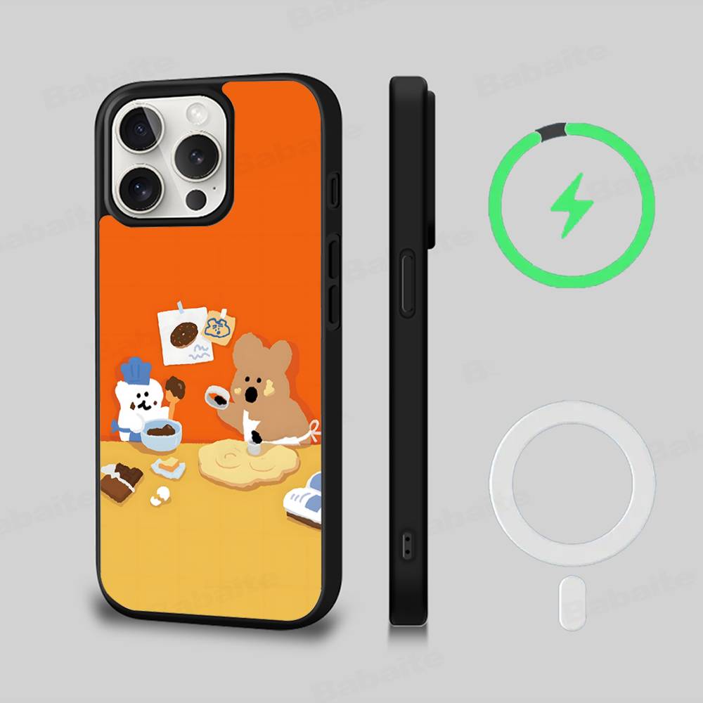 Cute Bear Quokkas Magsafe Phone Case For IPhone 16 15 14 13 12 11 17 Pro Max Plus Magnetic Wireless Cover