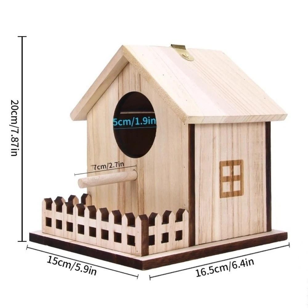 Hanging Bird Breeding Box Bird Cage Bird Feeder House Wood Bird House  Backyard Home