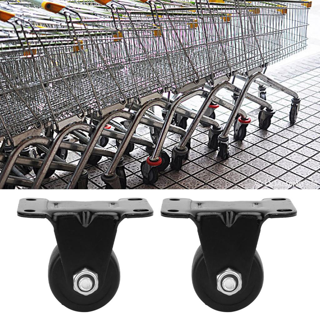 4pcs 2 inch Nylon Casters Wheels Low Center of Gravity Fixed Swivel Casters