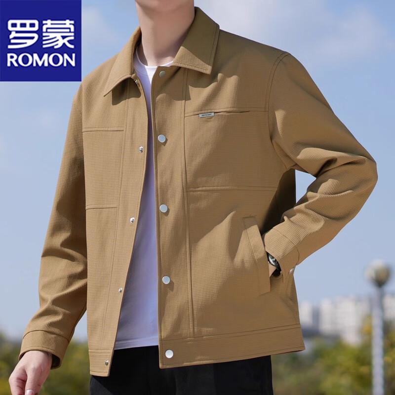 Romon Men's Casual Lapel Workwear Jacket