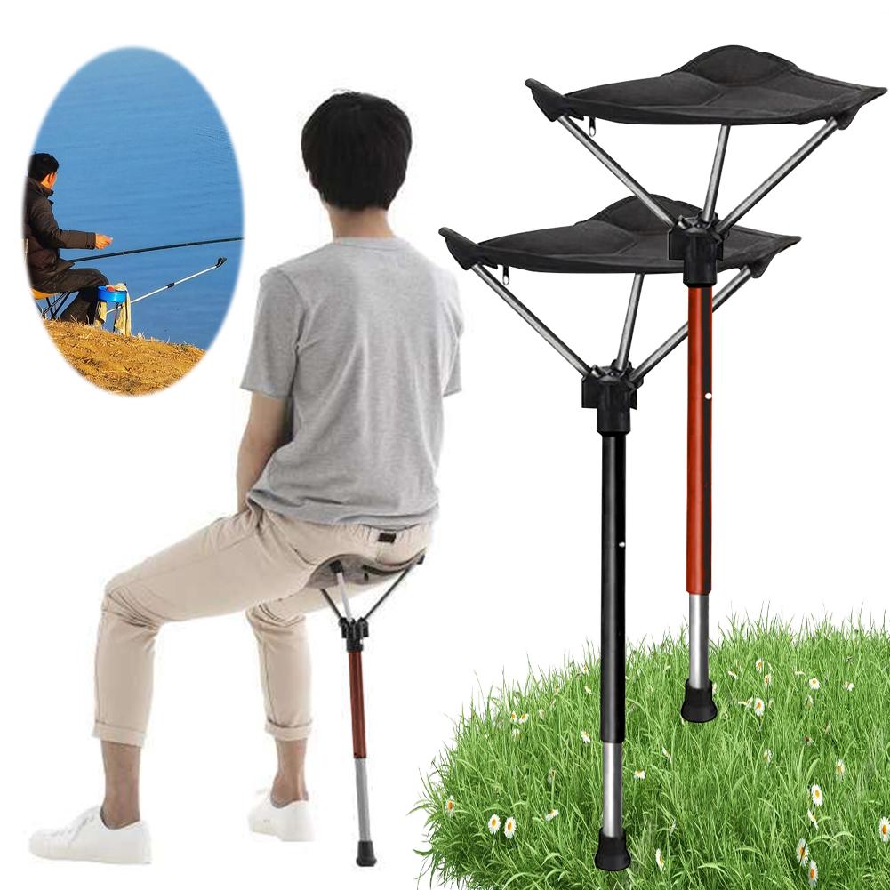 Collapsible Chair Camping Stool Retractable Folding Chair Adjustable Hiking Chair for Outdoor Hiking Picnic Travel
