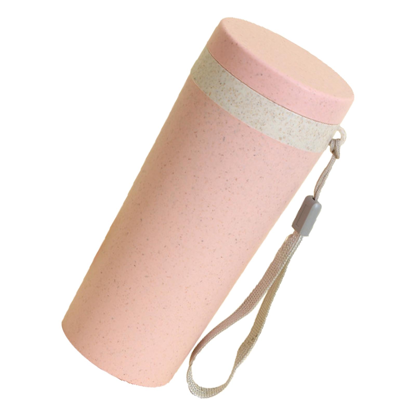 

Кружка из пшеничной соломы Двухслойная кружка для воды для дома, школы, кемпинга, пикника, путешествий, офиса, розовая