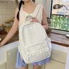 Polka Dot Backpack Cute Coquette Backpack with Lace Trim Kawaii Back Pack Everyday Daypack for Campus Classes and Weekend