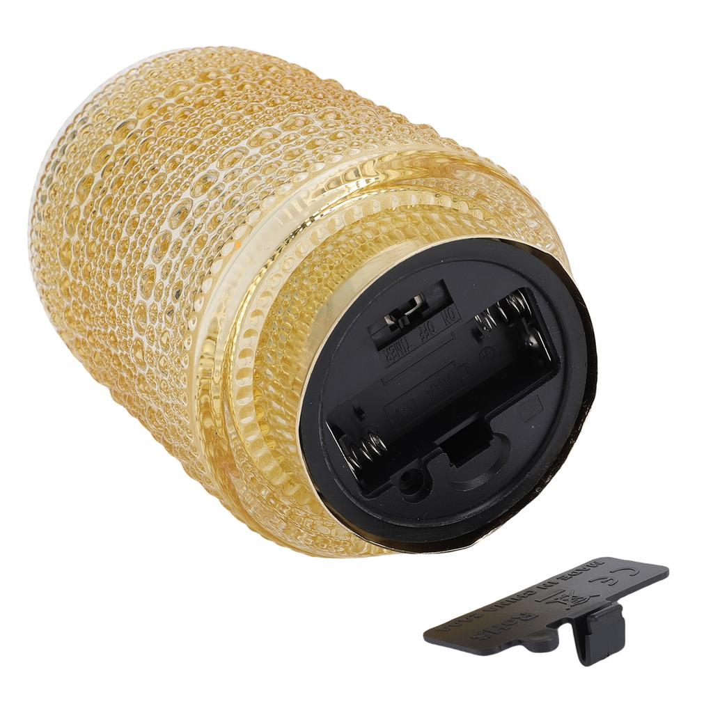 Battery Operated Lamp with Timer LED Bulb Amber Glass Table Lamp Decorative Nightstand Lamp for Bedroom Living Room Entrance