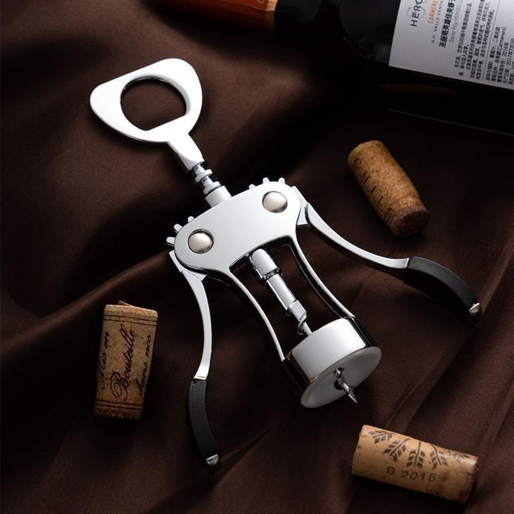 

Spring Loaded Wine Corkscrew 2 in 1 Wine Bottles Cork Remover Bottles Opener Family Dinner чорний
