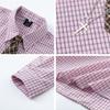 American Vintage Plaid Shirt Loose Fit Long Sleeve Button Up Top Men Women Casual Style