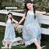 Sweet girl dress 2026 new western-style children's clothing, girls' summer clothes, floral suspender dress, princess dress