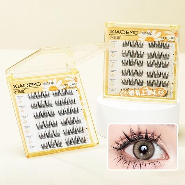 Mogugu - Natural Wispy Glue-Free Cluster False Eyelashes 1 Box - Black - One Size
