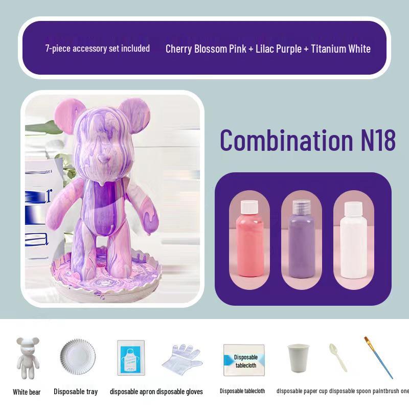 Children's DIY Fluid Bear Vinyl Doll Painting Set