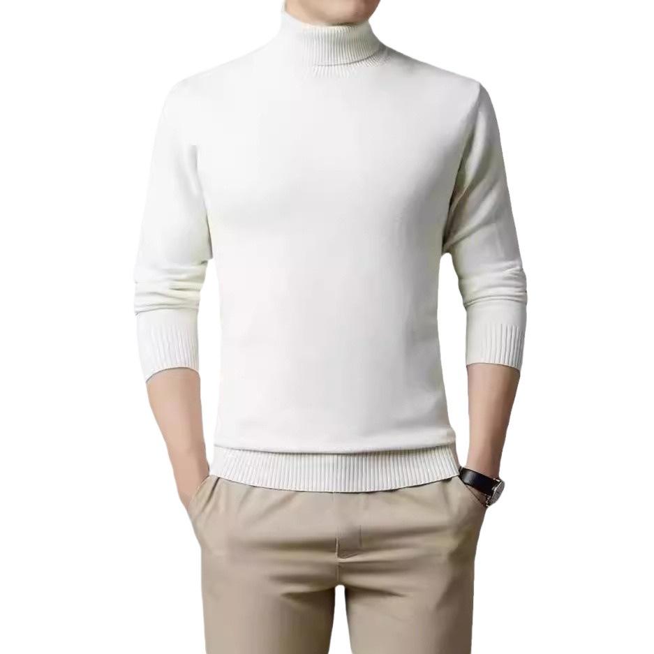 Turtleneck Men's Wool Sweater Autumn and Winter Trend Casual Bottoming Knitted Sweater Fine Imitation Wool Sweater Sweater Men