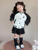 Girls' Cat-Themed Baseball Jacket - 2025 Spring/Autumn Casual Children's Top