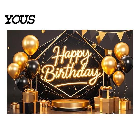 Birthday Celebration Banner Happy Backdrop, Party Photo Background Cloth for Celebration, Decorative Bunting Flag Decor Kids Women, Supplies