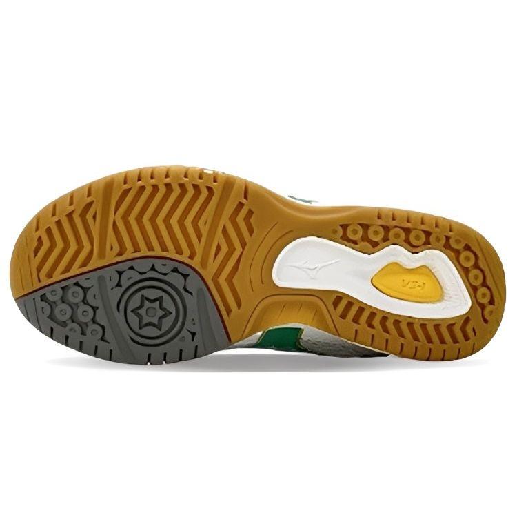 Mizuno Schul-Indoor-Haltbare Low-Top-Badmintonschuhe Unisex-Sneaker Weiß Grün 29KV13035