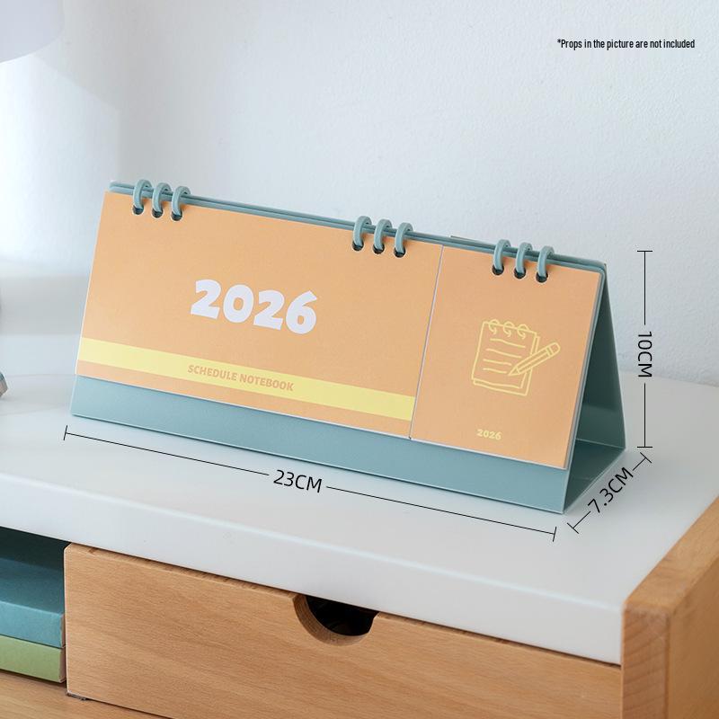 

2026 Year of the Horse Creative Mini Triangle Desk Calendar with Memo - English Version синій