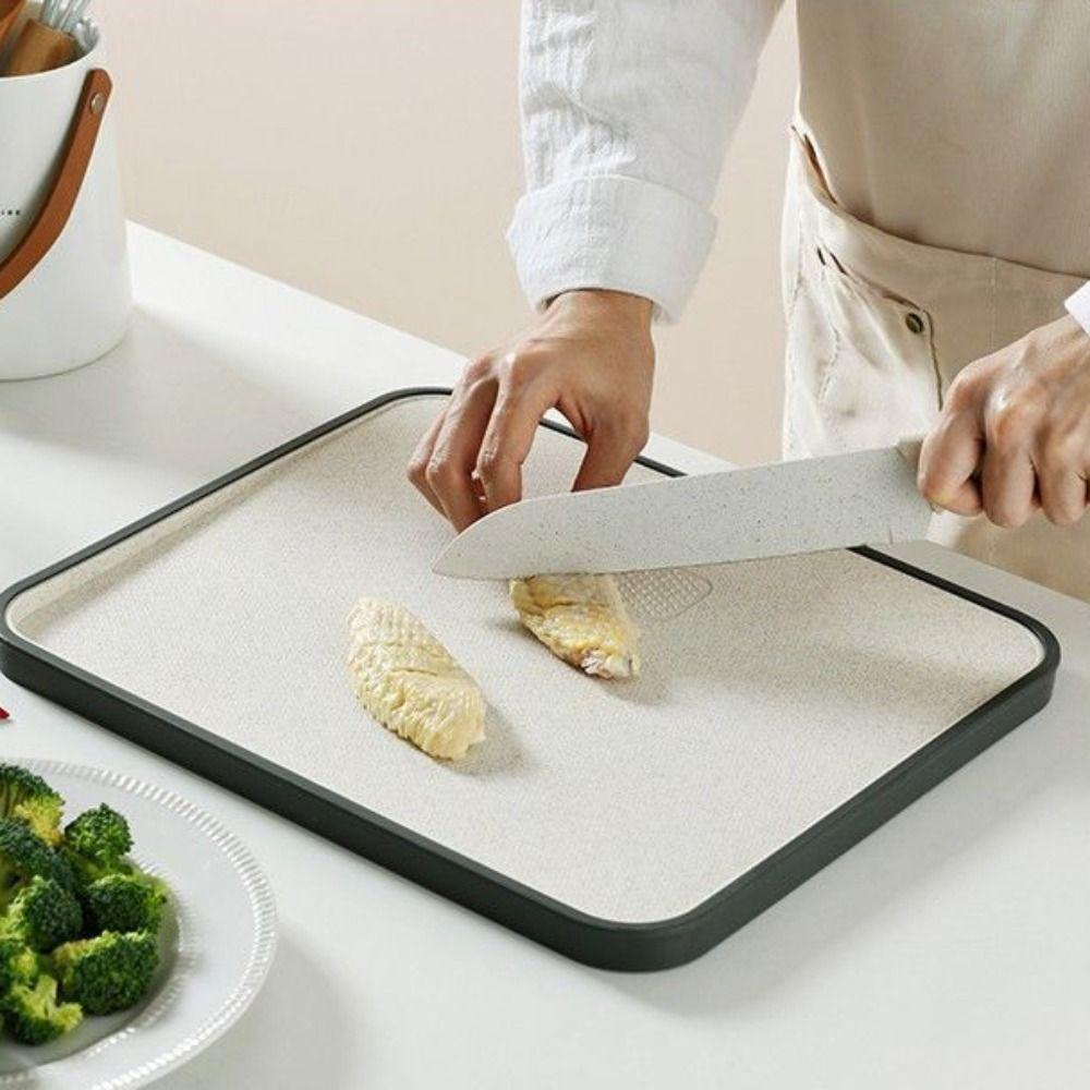 Anti-overflow Border Fruit Chopping Board Hanging Chopping Block Wheat Straw Cutting Board  Home