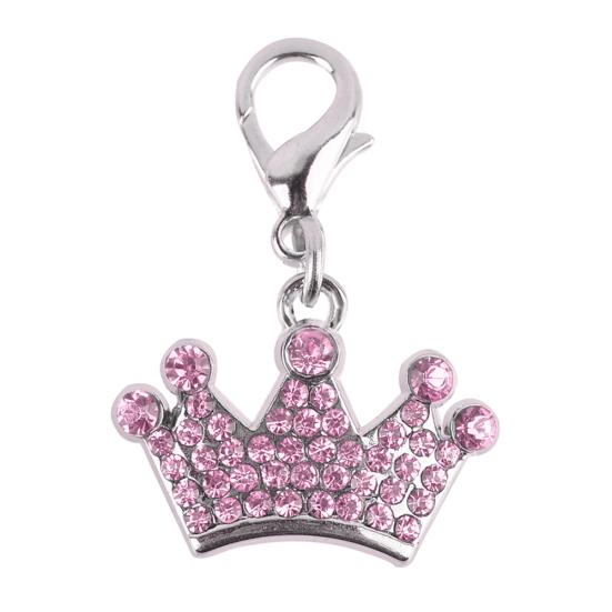 

Мода Стразы Корона Кулон Брелок Собака Завесы Декор Аксессуары для домашних животных розовый
