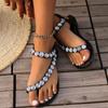 Fashion 2025 New Ladies Shoes Open Toe Women's Sandals Fashion Crystal Daily Sandals Women Summer Plus Size Best Seller Flat Sandals