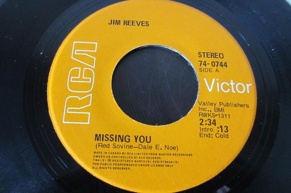 7-дюймовая пластинка ДЖИМ РИВС Missing You The Tie That Binds 740744 RCA Victor 1972 Канада Кантри/Фолк Б/у