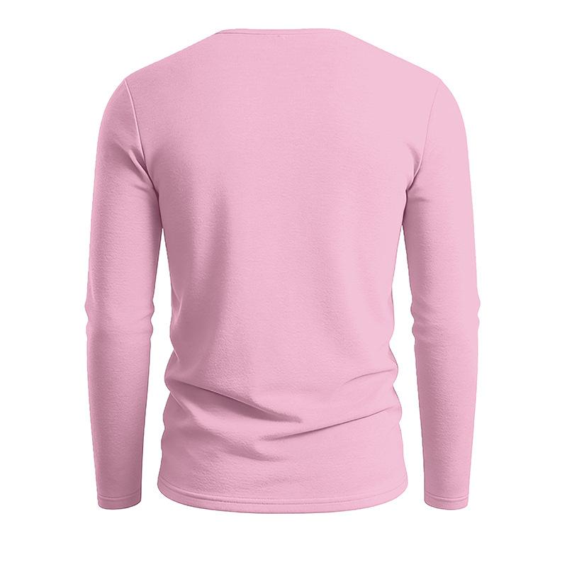 T-shirt Estiva da Uomo a Manica Lunga Scollo a V Cotone Lino Ampia Casual Base Monocolore Magliette Top Traspiranti