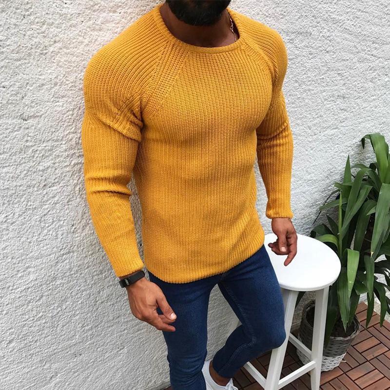 Men S Slim Fit Long Sleeve Round Neck Pullover Winter Sweater
