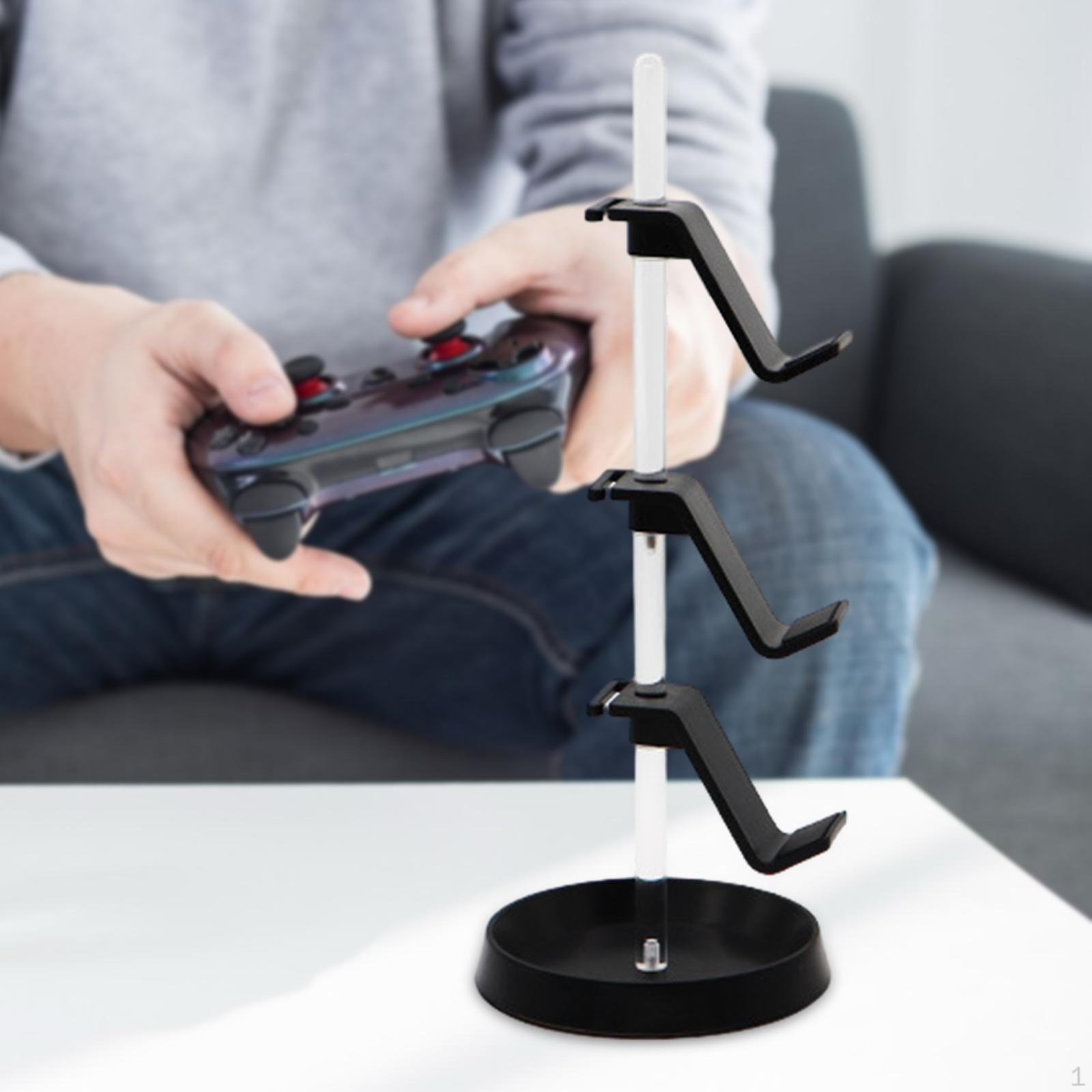 

3 Tier Game Controller Stand Holder Display Organizer Rotatable Pp Headphones Anti Slip Base Black