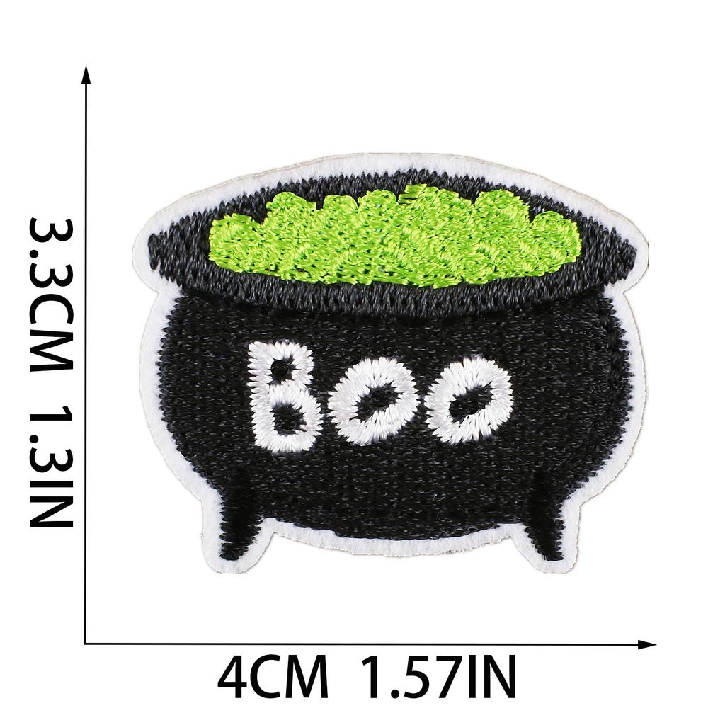 Horror Castle Embroidery Cloth Sticker Soul Bringer Patch Sticker Ghost Cat Embroidery Sticker Computer Embroidery Label Zombie Chapter Boy