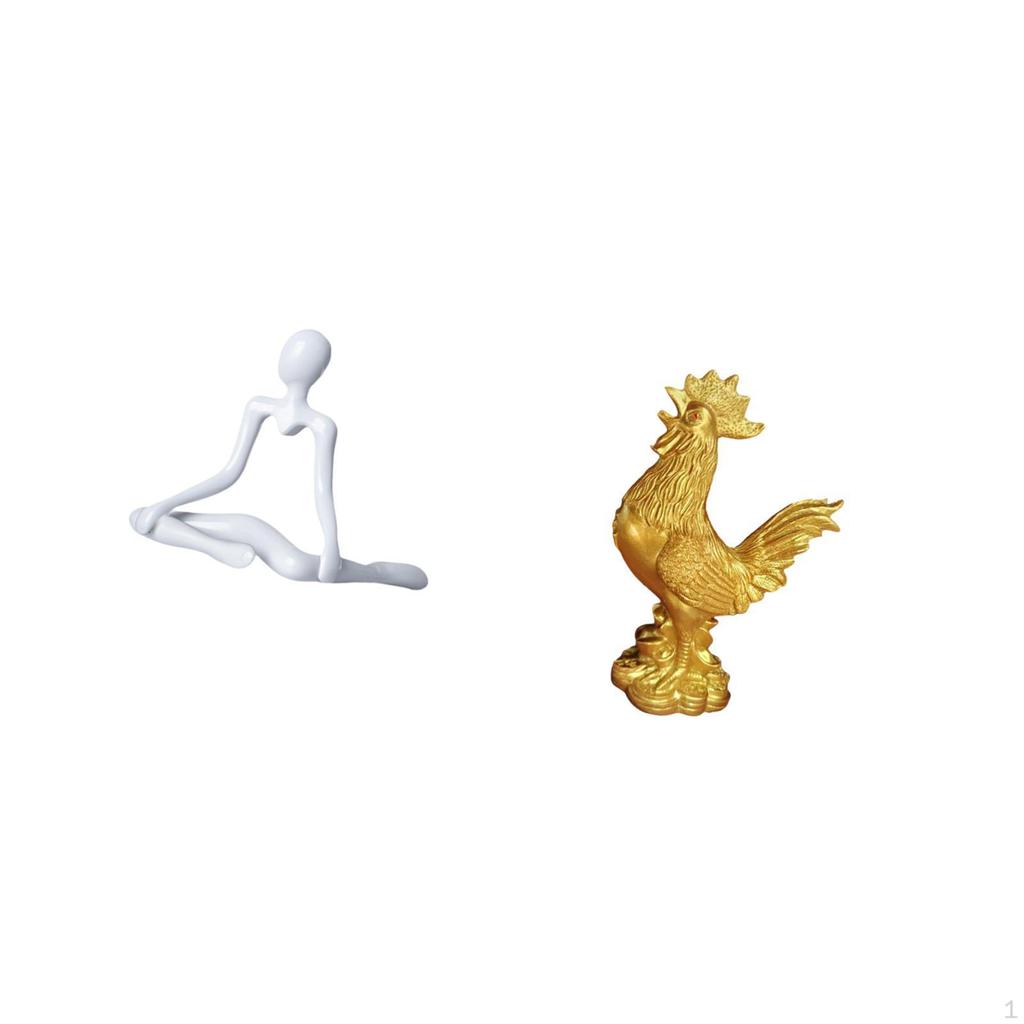 Creative Abstract Thinker Rooster Statue Unique Decorative Figurine Feng Shui Sculpture for Entrance