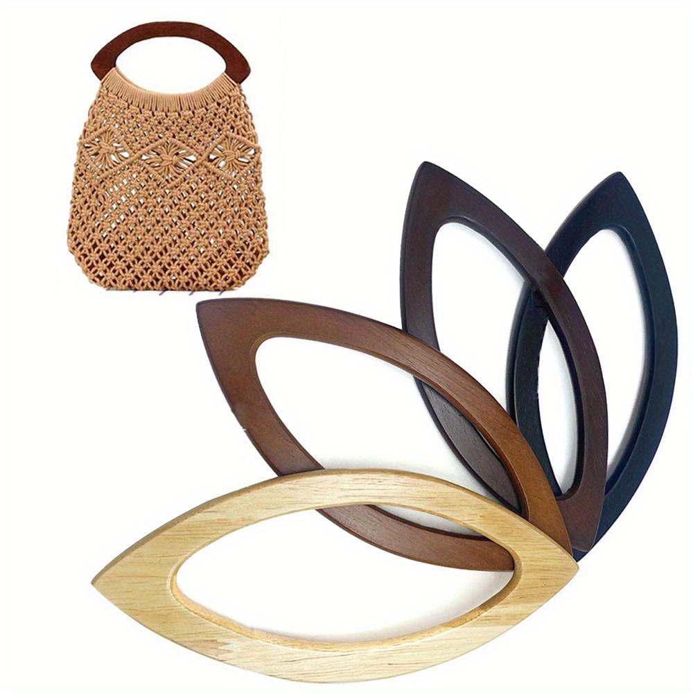 Solid Wood Bag Handle Replacement DIY Tote Wood Bag Solid Handle Bag Classic Strap For Sewing Crochet Bag Wallet Accessories
