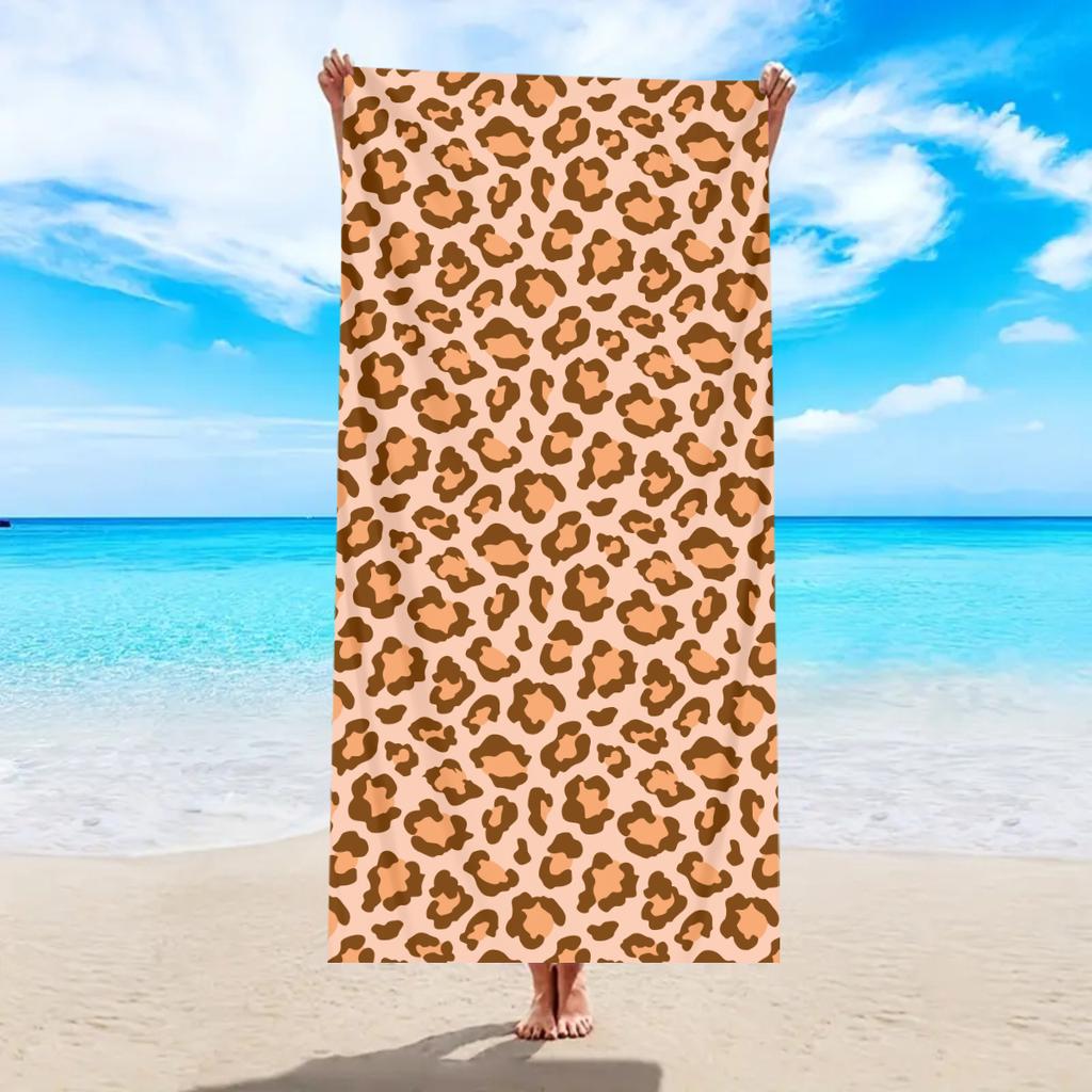 1 Stück Mode-Leopardenmuster großes Strandtuch, multifunktionales Strandtuch für Sport, Schwimmen, Yoga, Camping