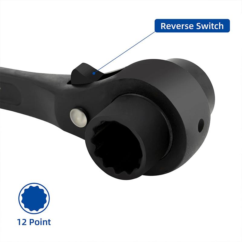 Ratchet Podger Klíč Klíč Rychloupínací Podger Bar Černá Oboustranná zásuvka Ratcheting Podger Lešení Spud klíč