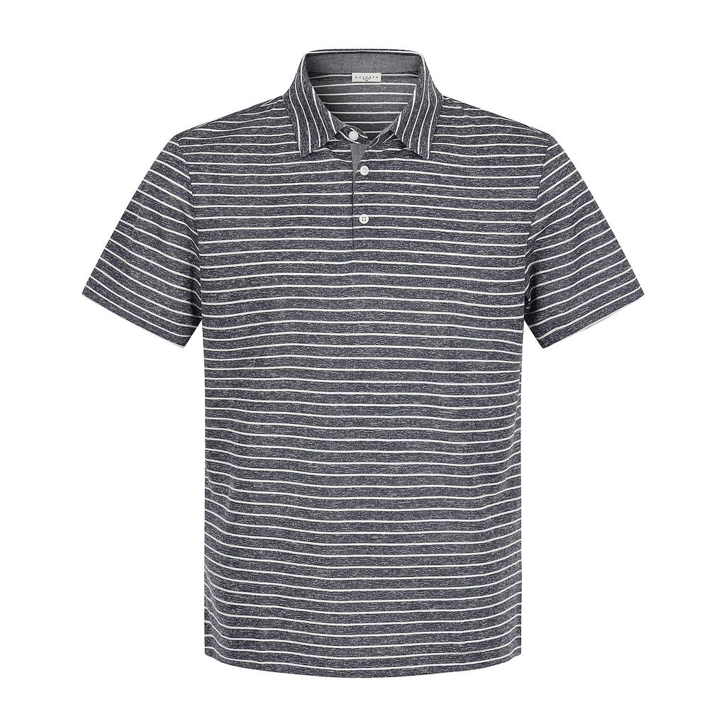 FERRAROMILANO Monotone Striped Short Sleeve Collared T-Shirt Navy (Am0Gtty21049)