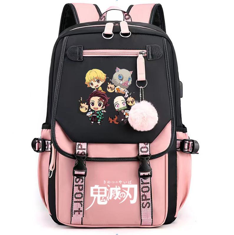 Sun Man Ghost Destroy Peripheral Backpack Large Capacity Teen Student School Bag USB Interface Computer Bag Travel Bag