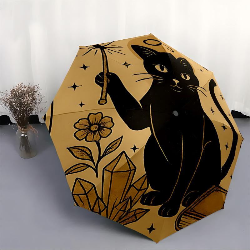 1pc Witchcraft Magic Automatic Open/close, All-Season Portable Folding Umbrella, Travel, Everyday, Formal Events - Compact Luxury Parasol, Outdoor Acc