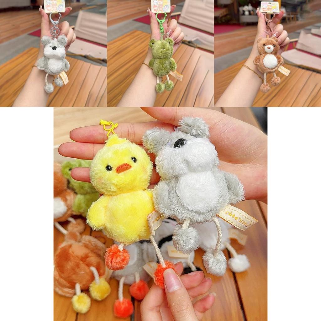 Rabbit Penguin Duck Bear Plush Mini Animal Keychain With Pullout Feet For Bags And Keys