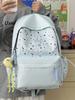 Nylon Girl Backpack With Star Print And Moon Pendant For Casual Travel
