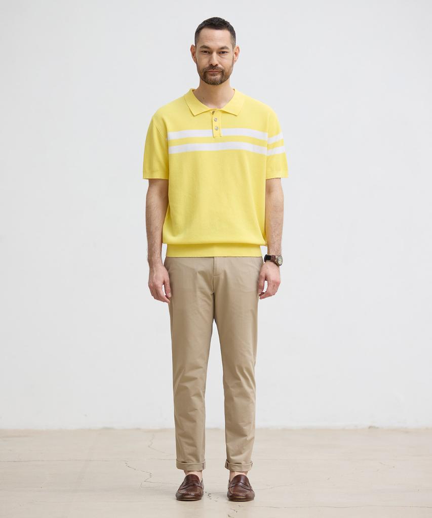 STCO Diems Ice Touch Block Collar Knit T-Shirt_Yellow (Classic Fit)_Dgkub01Cmy