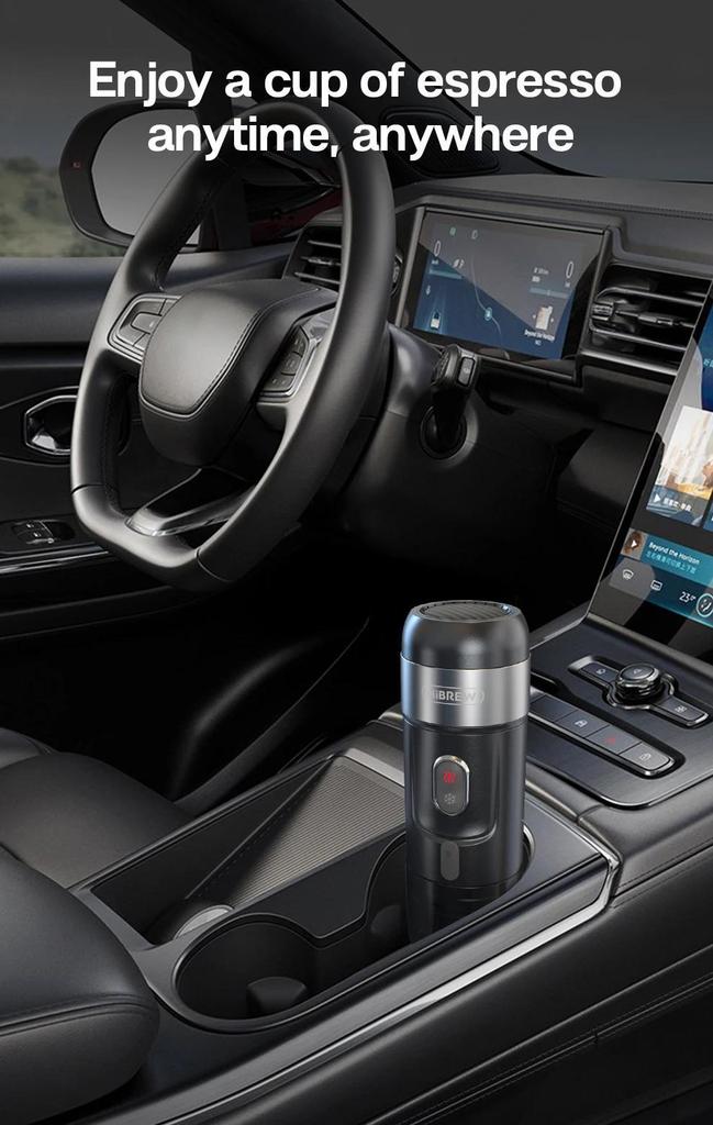 New HiBREW Portable Coffee Maker Expresso Coffee Maker for Nexpresso Capsules Coffee Powder for Car Camping H4A