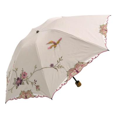 Parasol Hana Kikou Składany Pierwszej Klasy Blokujący Światło Blokujący Ciepło Ochrona UV Składany Parasol Parasol na Dzień Słoneczny i Deszczowy Lekki Kwiatowy i