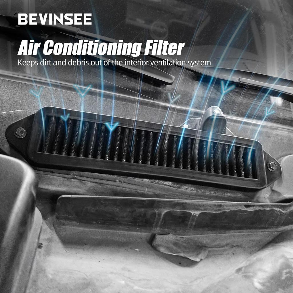 Bevinsee Kryt filtru kabinového vzduchu Kompatibilní s šasi E E92 E90 E91 E93 E81 E82 E84 E87 E88 X1 M3 135i 328i 335i 325i 540i 525i N52 N54 N55, 2 ks