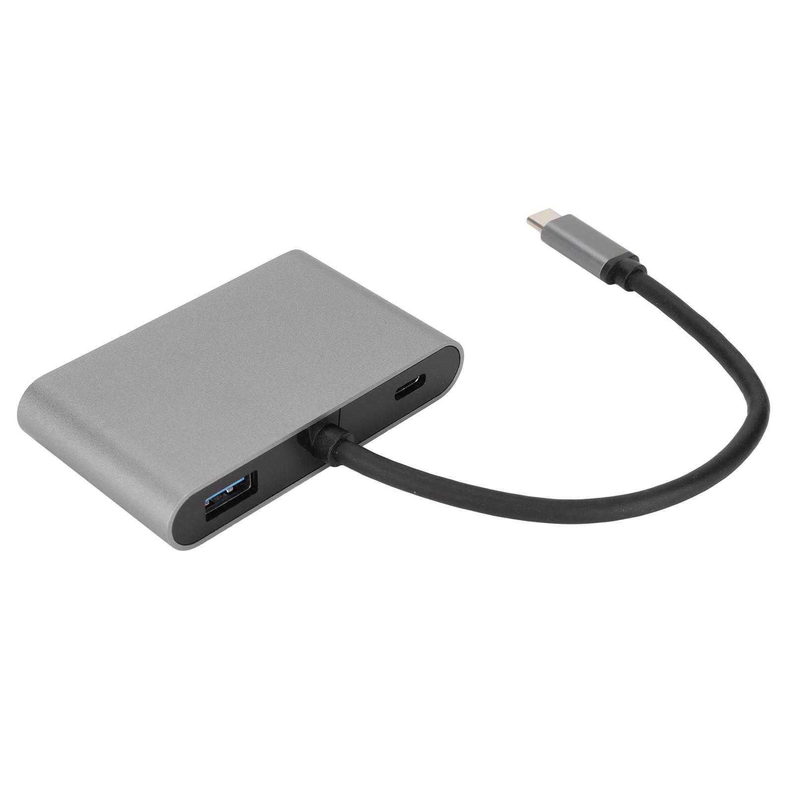 

5 в 1 USB C хаб 4K Поддерживает 3 монитора 100 Вт Быстрая зарядка Type C на двойной High Definition