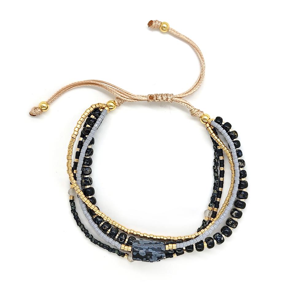KKBEAD Bohemian Stackable Beaded Bracelets for Women Turquoise Beads Multi-Layer Wrap Bracelet Boho Summer Beach Jewelry Gift
